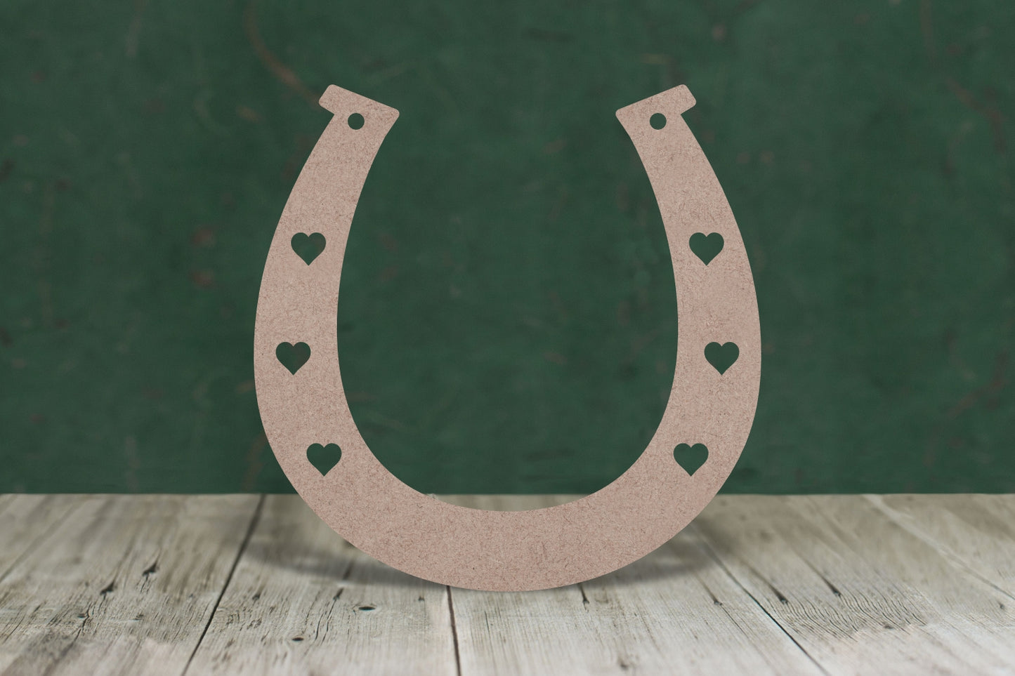 Horseshoe with heart shaped nail holes - 3mm MDF