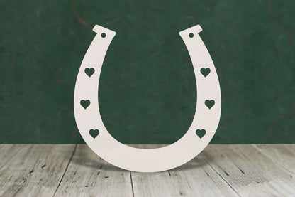 Horseshoe with heart shaped nail holes - 4mm Plywood