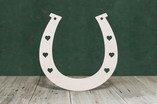 Horseshoe with heart shaped nail holes - 4mm Plywood