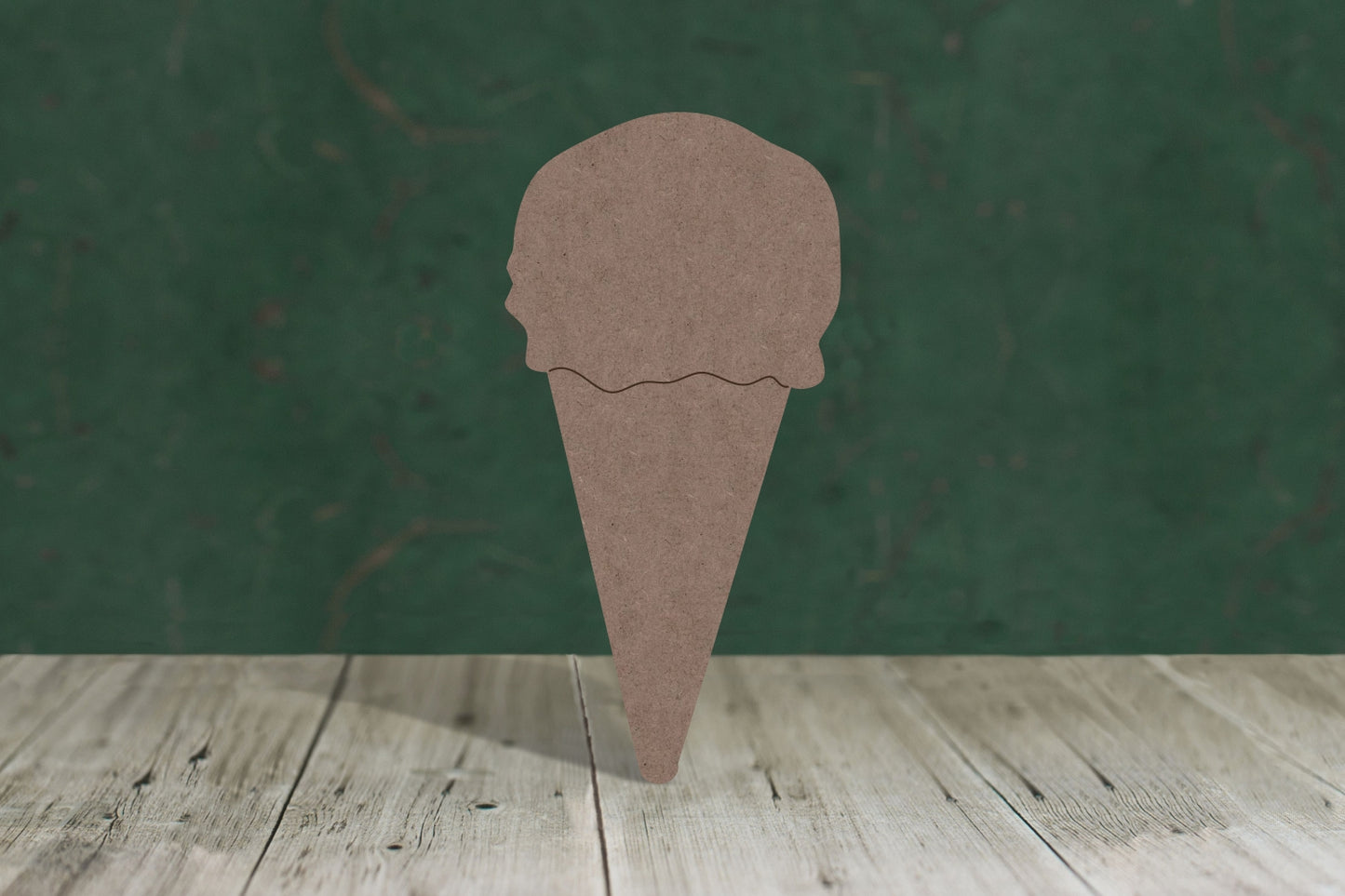 Ice cream 3 one scoop - wooden craft cut-out - 2mm MDF