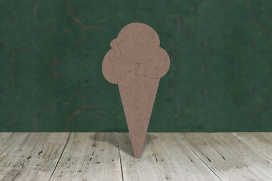 Ice cream 1 three scoop - wooden craft blank - 2mm MDF