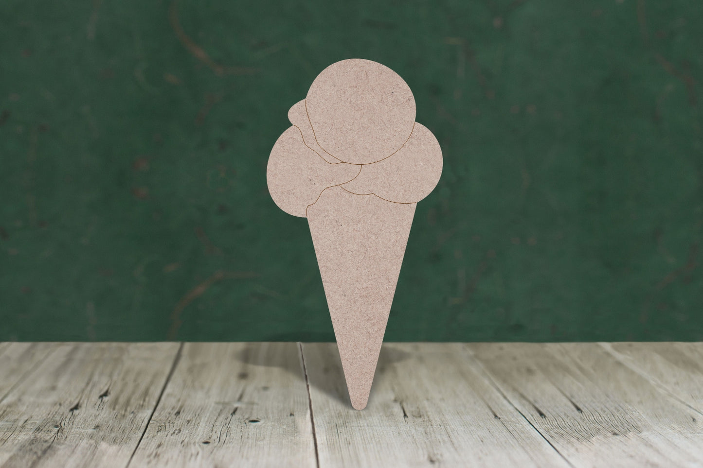 Ice cream 1 three scoop - wooden craft blank - 3mm MDF