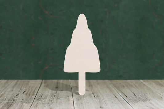 laser cut blank wooden Ice Lolly 2 rocket shape for craft