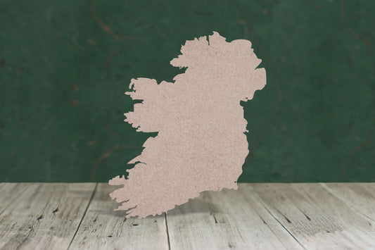 Laser cut, blank wooden Ireland map shape for craft