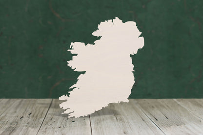 laser cut blank wooden Ireland map shape for craft