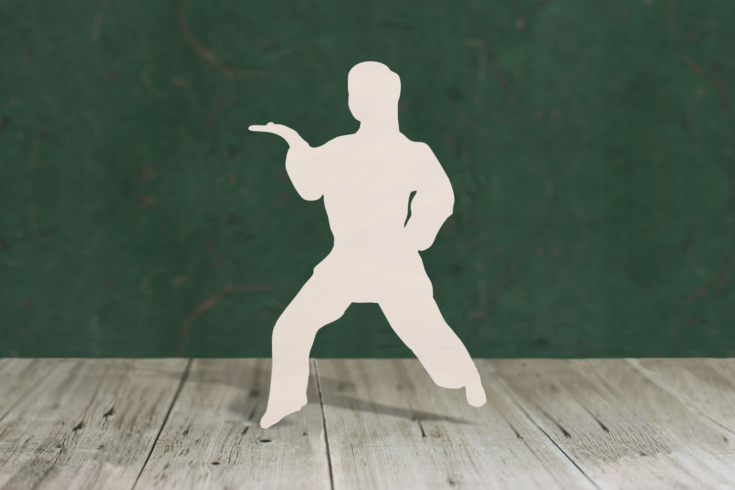 laser cut blank wooden Karate female shape for craft