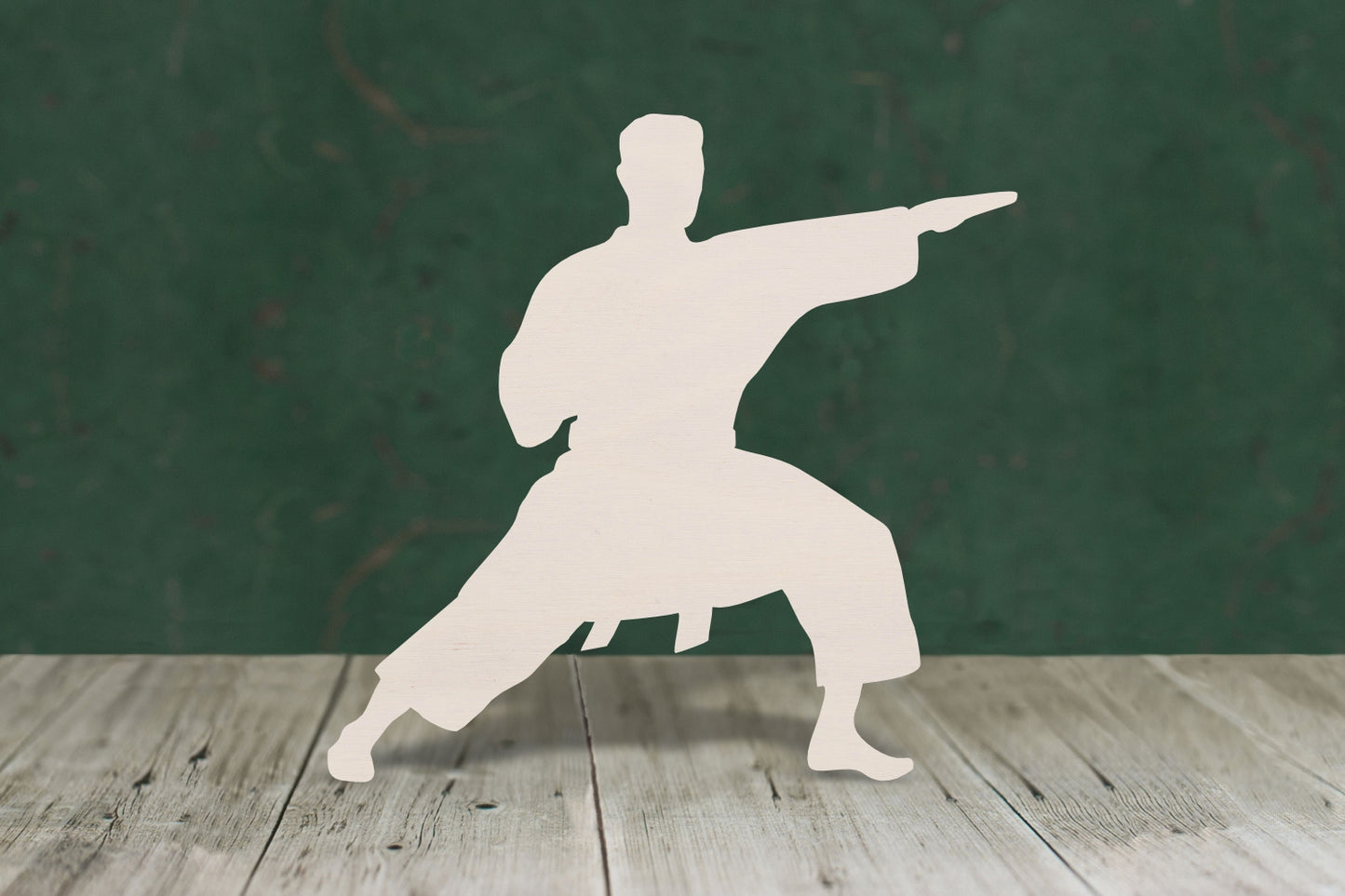 laser cut blank wooden Karate male shape for craft