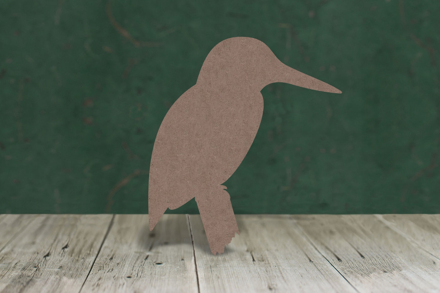 Kingfisher on a branch - wooden craft cut-out - 2mm MDF