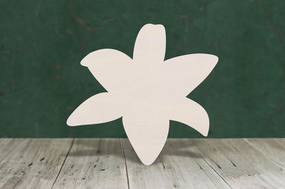 laser cut blank wooden Lily shape for craft