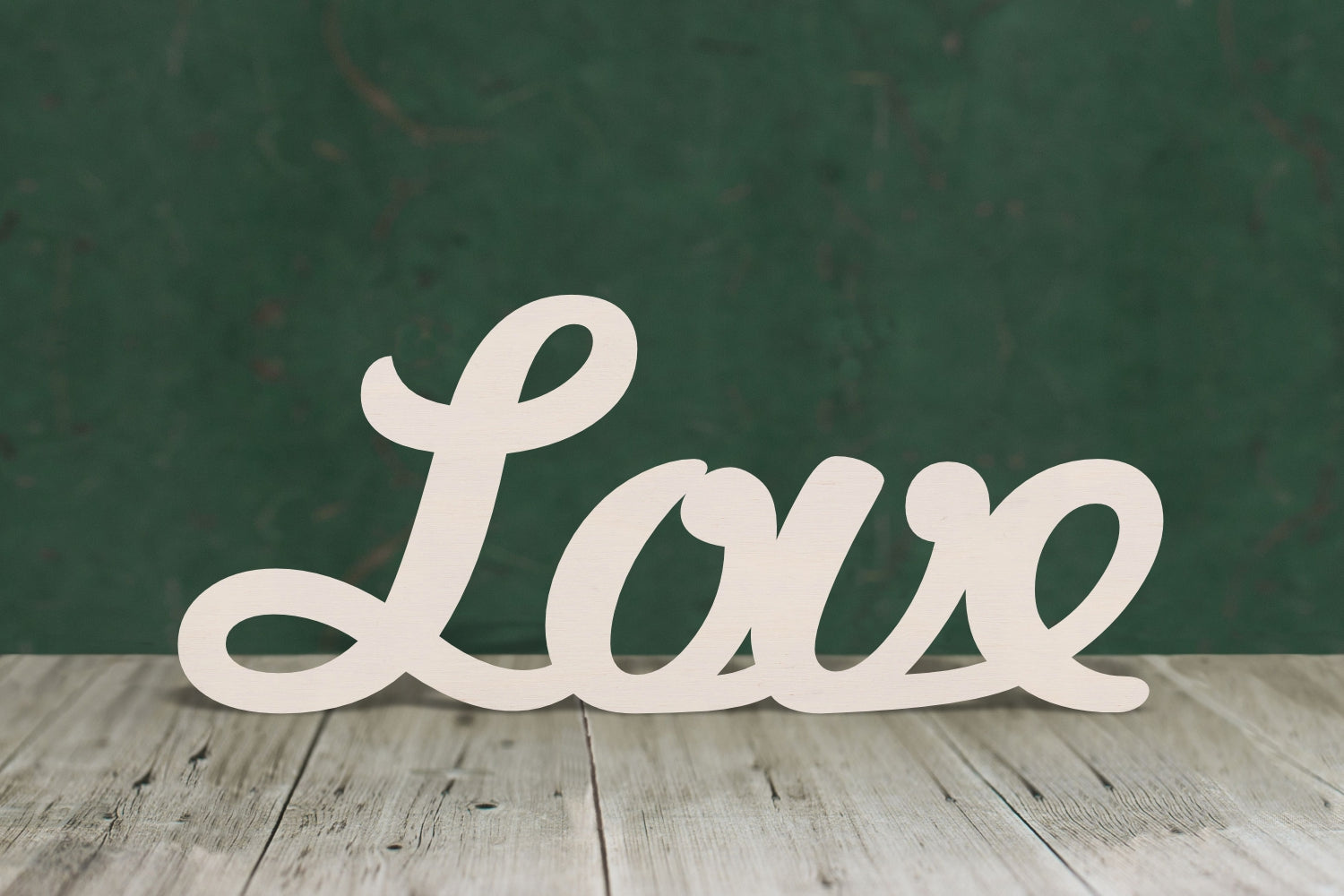 laser cut blank wooden Love text shape for craft