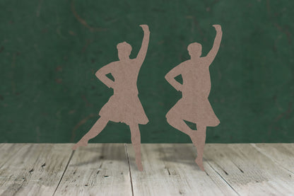 Highland male dancers (pair) - 2mm MDF