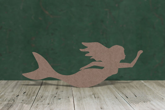 Laser cut, blank wooden Mermaid shape for craft