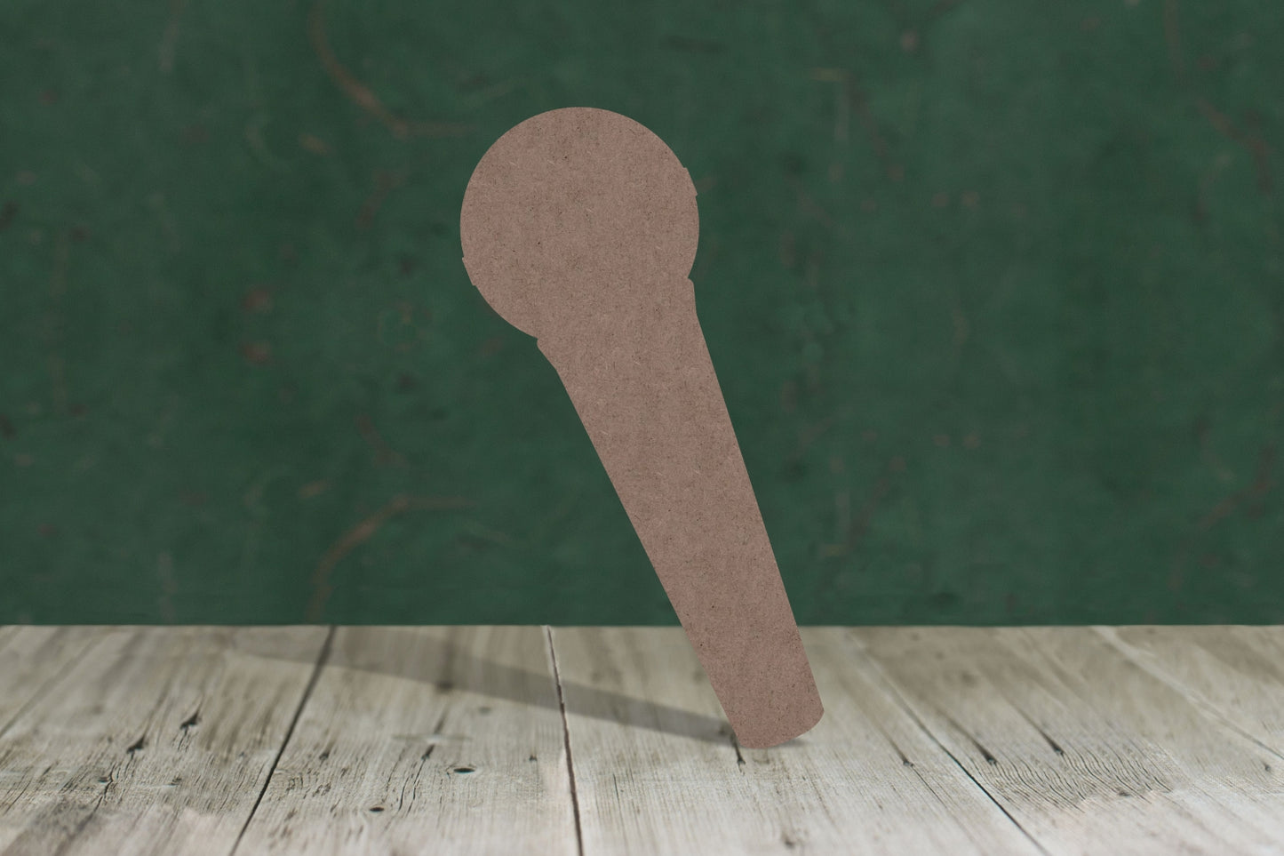 Laser cut, blank wooden Microphone shape for craft