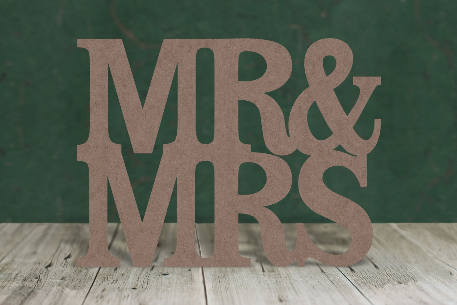 Laser cut, blank wooden Mr & Mrs text shape for craft