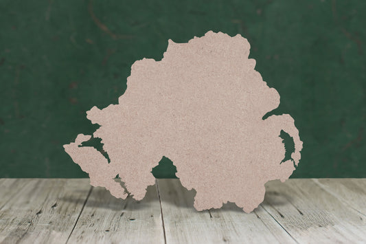 Laser cut, blank wooden Northern Ireland shape for craft