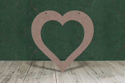 Open Heart shape - 2mm MDF