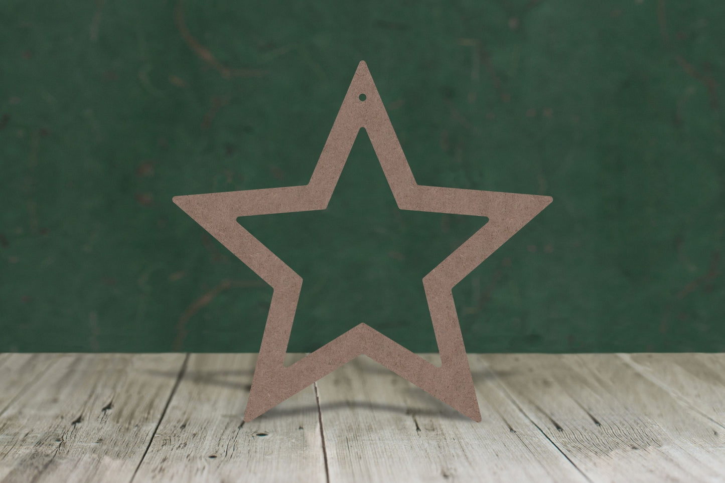 Laser cut, blank wooden Open Star shape for craft