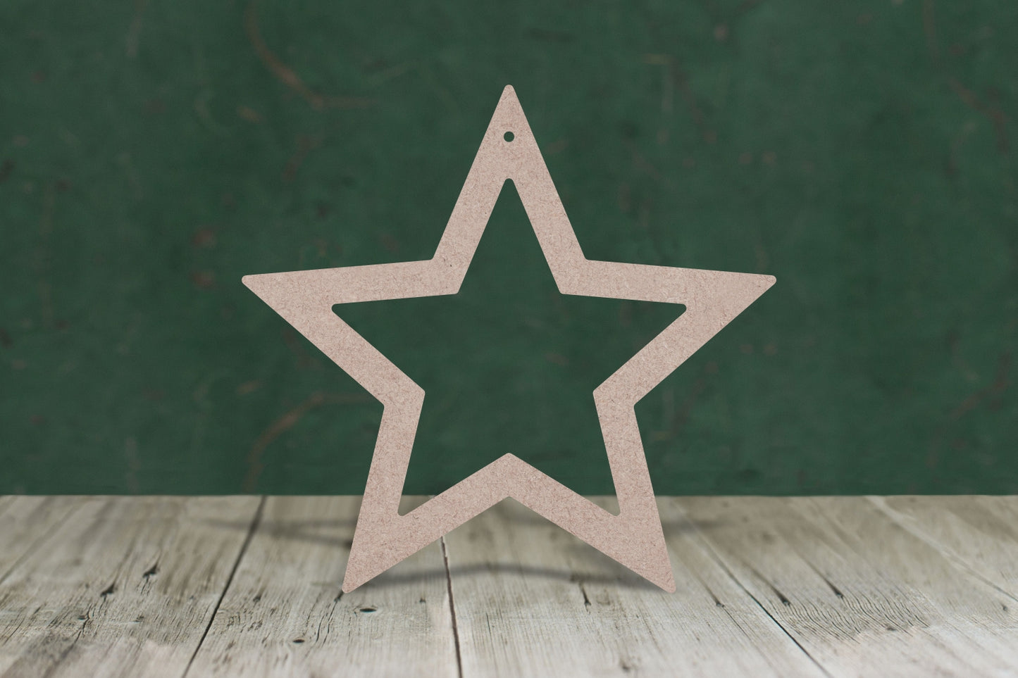 Laser cut, blank wooden Open Star shape for craft