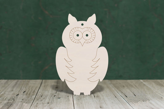 Owl 2 with etched detail wooden craft blank - plywood