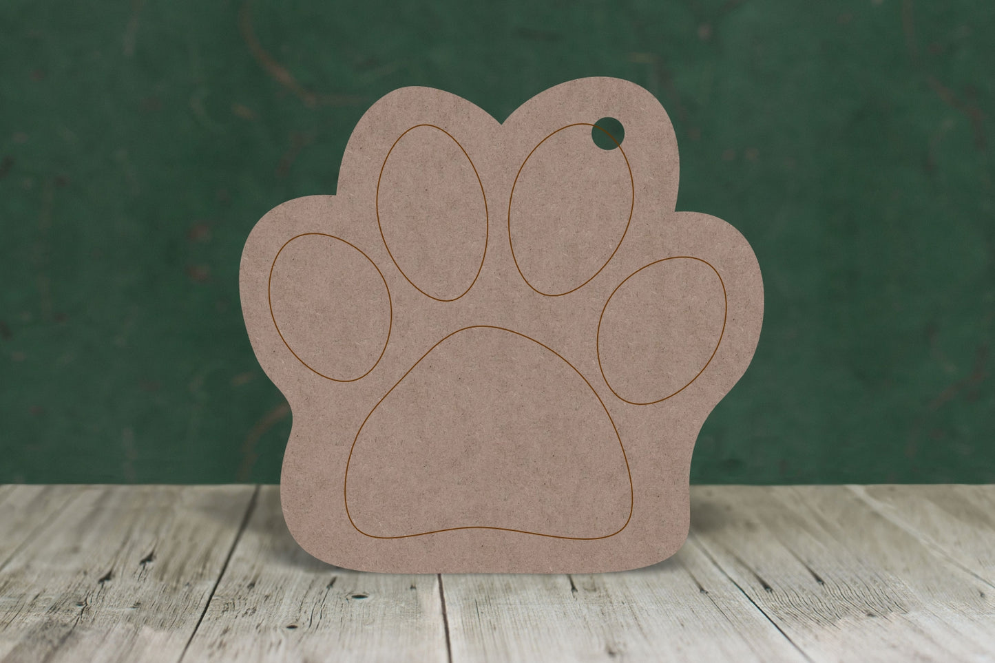 Paw Print with etched detail - 2mm MDF