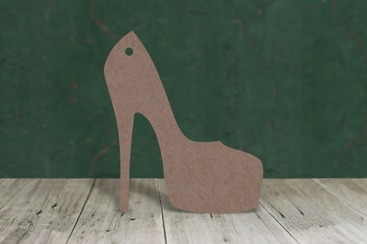 Laser cut, blank wooden Platform shoe shape for craft