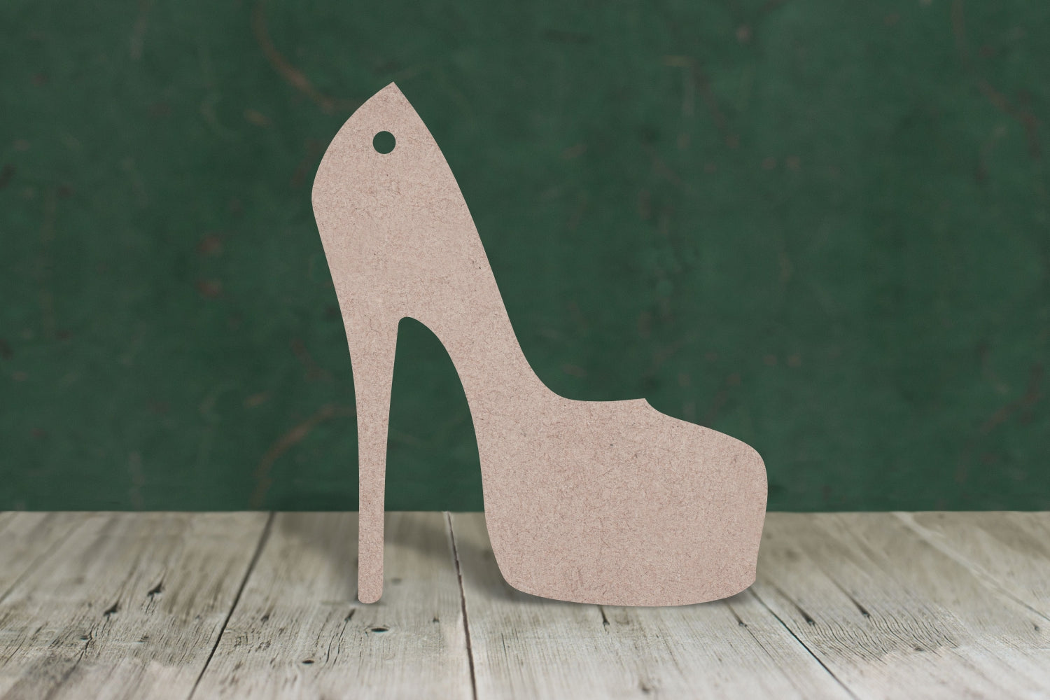 Laser cut, blank wooden Platform shoe shape for craft