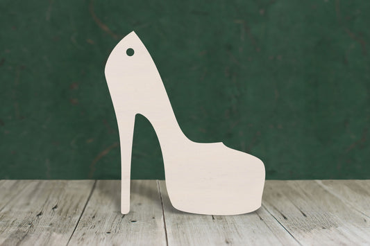 laser cut blank wooden Platform shoe shape for craft