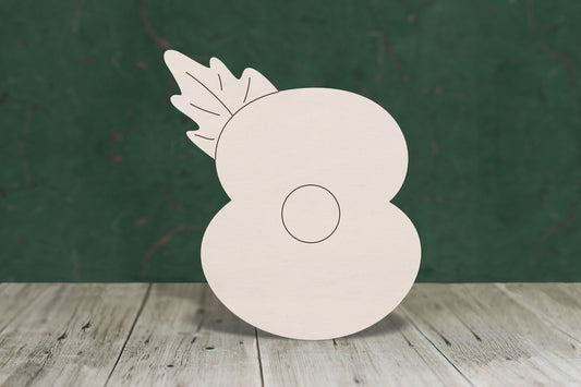 laser cut blank wooden Poppy 2 shape for craft