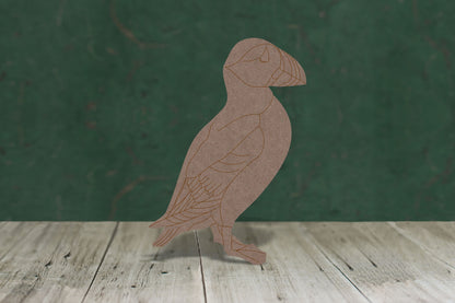 Puffin with etched detail - wooden craft cut-out - 2mm MDF