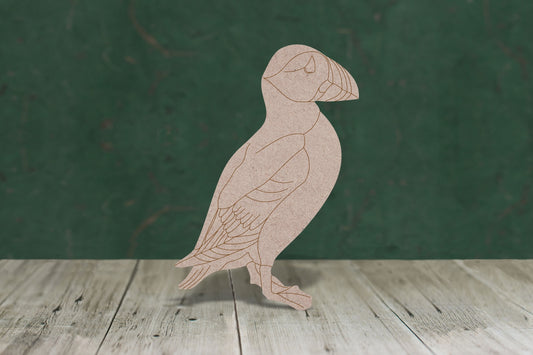 Puffin with etched detail - wooden craft blank - 3mm MDF