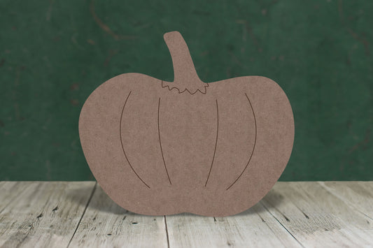 Laser cut, blank wooden Pumpkin 2 with etched detail shape for craft