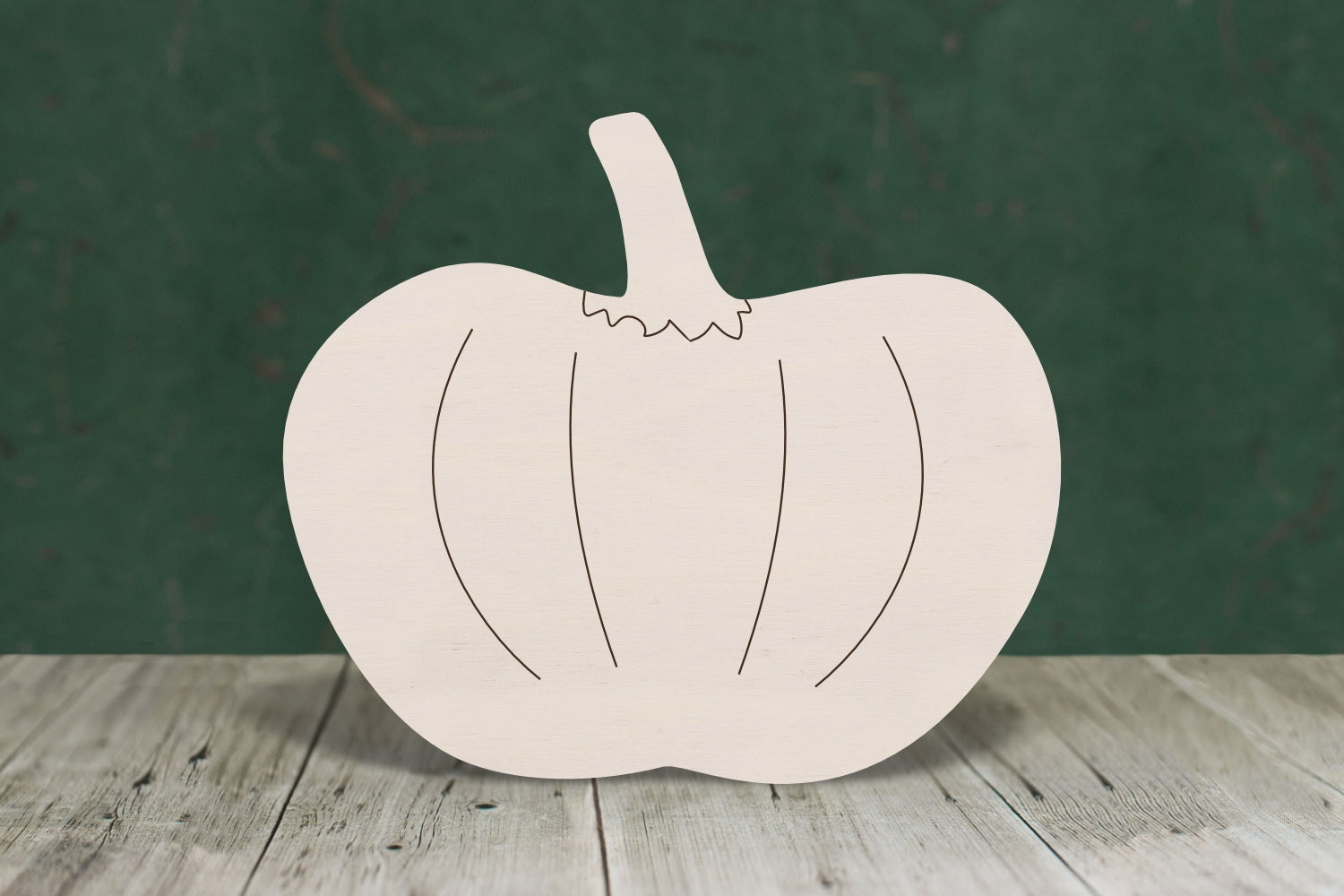 laser cut blank wooden Pumpkin 2 with etched detail shape for craft