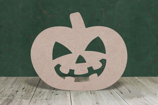 Laser cut, blank wooden Pumpkin 3 with halloween face shape for craft