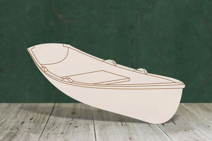 laser cut blank wooden Rowing boat 2 with etched detail shape for craft