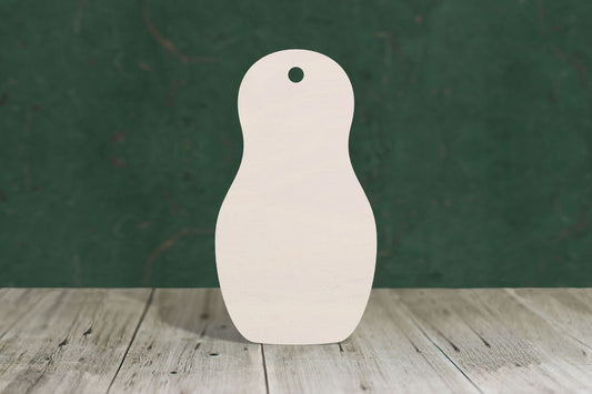 laser cut blank wooden Russian Doll shape for craft