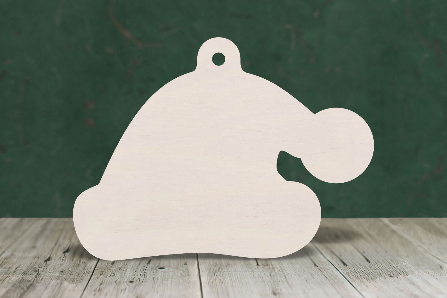 laser cut blank wooden Santa hat bauble shape for craft