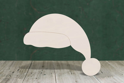 laser cut blank wooden Santa hat shape for craft