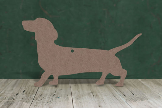 Laser cut, blank wooden Sausage dog Dachshund shape for craft