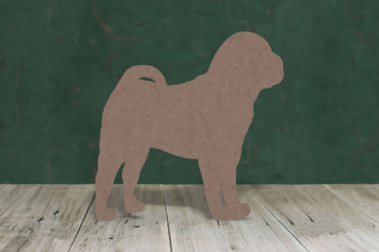 Laser cut, blank wooden Shar Pei 3 shape for craft