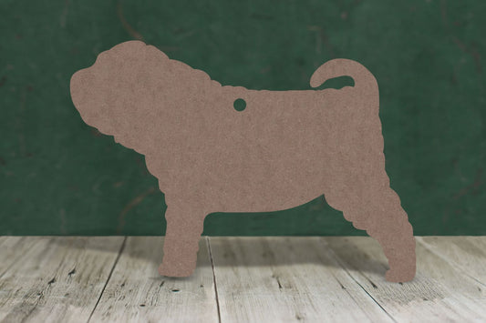 Laser cut, blank wooden Shar Pei shape for craft