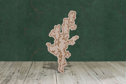 Laser cut, blank wooden Shetland out line etched shape for craft