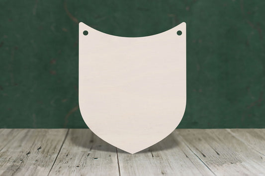 laser cut blank wooden Shield 2 shape for craft