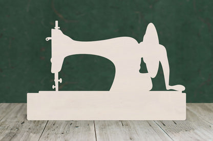 laser cut blank wooden Singer sewing machine shape for craft