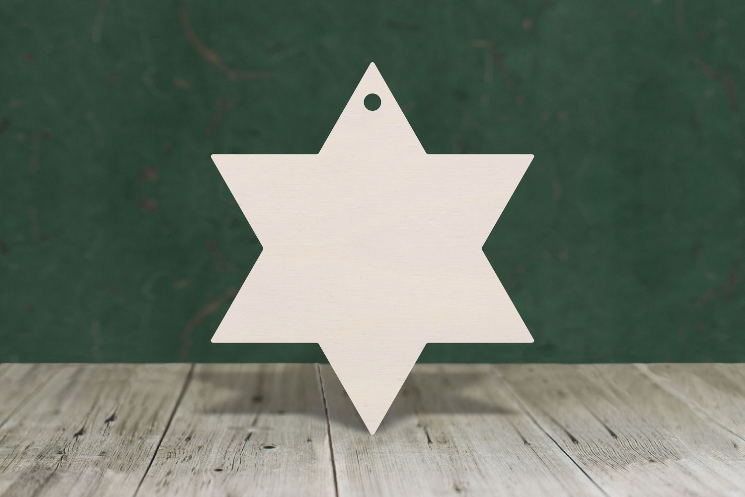 laser cut blank wooden Six point star shape for craft