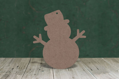 Laser cut, blank wooden Snowman 2 shape for craft