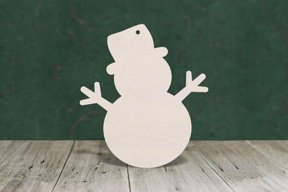 laser cut blank wooden Snowman 2 shape for craft