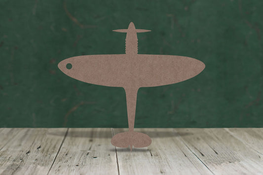 Laser cut, blank wooden Spitfire top view shape for craft