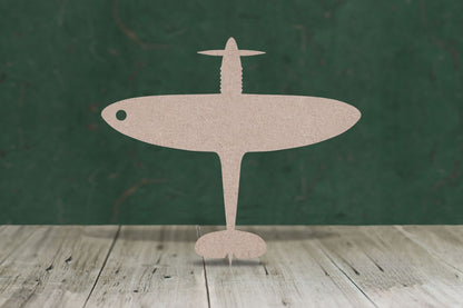 Laser cut, blank wooden Spitfire top view shape for craft