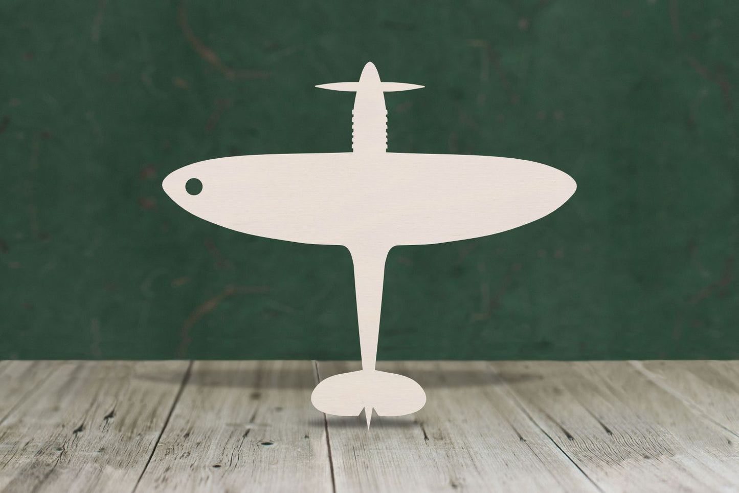 laser cut blank wooden Spitfire top view shape for craft