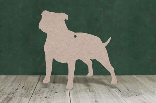 Laser cut, blank wooden Staffy shape for craft